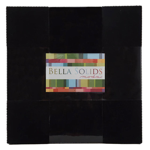Moda Fabrics Bella Solid Layer Cake Ten Inch Squares 40 pc Black