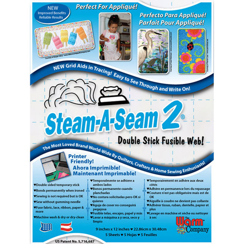 Warm Company Steam A Seam 2 Interfacing 5 Pack 9 by 12 Sheets