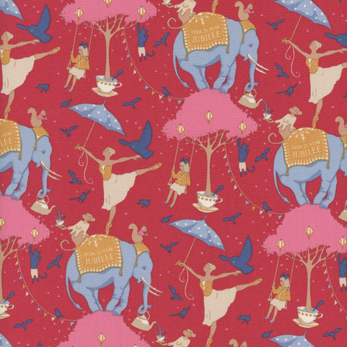 Tilda Fabrics 25th Anniversary Jubilee Circus Life Jubilee Red