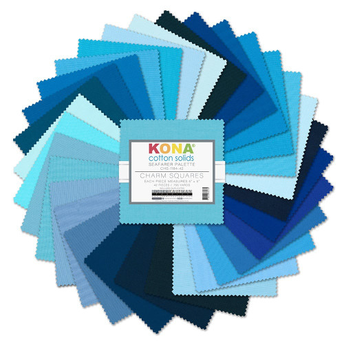 Robert Kaufman Fabrics Kona Cotton Seafarer Palette Charm Squares 5 Inch