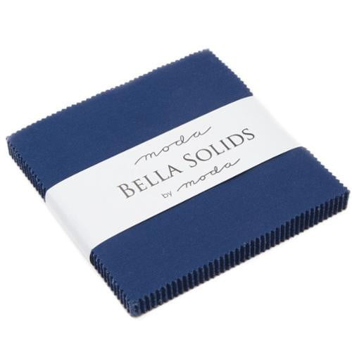 Moda Fabrics Bella Solid Nautical Blue Charm Pack 42 pcs