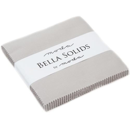 <p>Moda Fabrics Bella Solid grey Charm Pack 42 pcs</p>