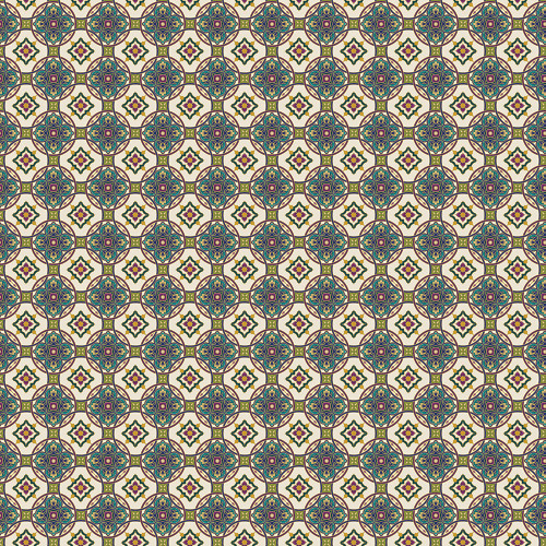 Benartex Fabrics Shangri-La Painted Sky Studio Tile Medallion Cream Multi