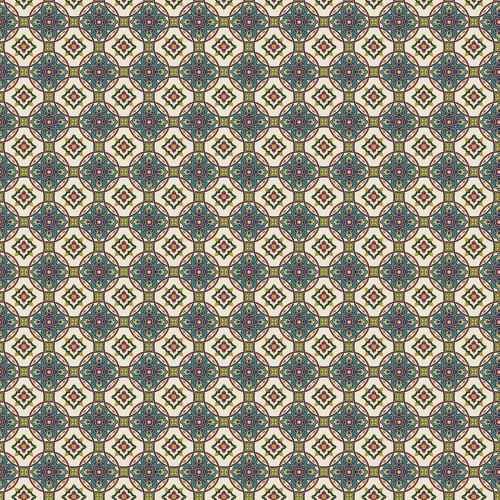 Benartex Fabrics Shangri-La Painted Sky Studio Tile Medallion Cream Multi