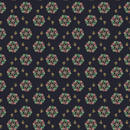 Benartex Fabrics Shangri-La Painted Sky Studio Medallion Burst Black Multi