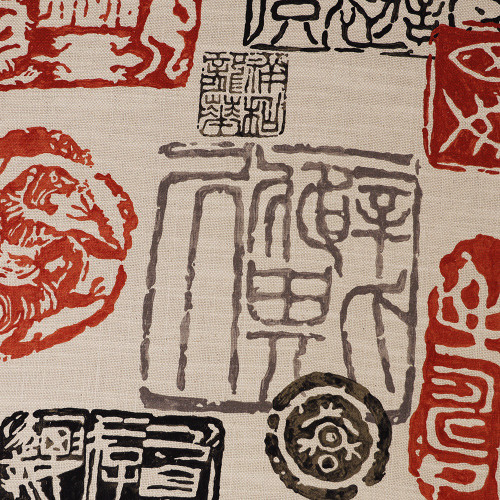 P / Kaufmann Fabrics Hanzi Lacquer and Ink Far East Chic Kanji Stamps