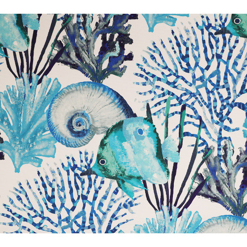 P / Kaufmann Fabrics St Tropez Ocean Coral Reef Tropical Fish Shells