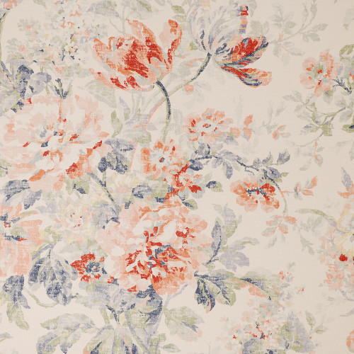 P / Kaufmann Fabrics Mariani Tea Berry Shabby Chic Floral Tulip Iris Hydrangea