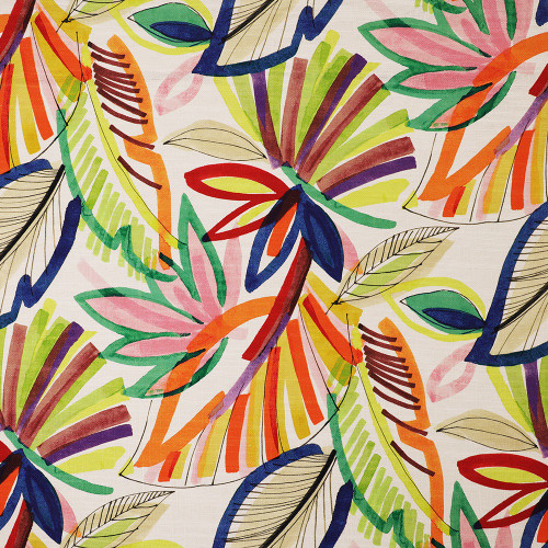 P / Kaufmann Fabrics Florianda Firecracker Electric Bright Tropical Palms