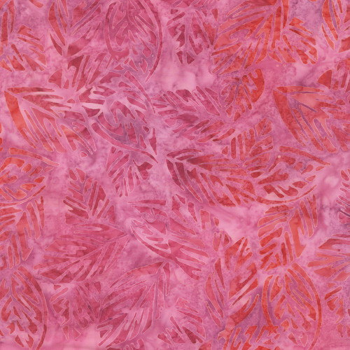 Robert Kaufman Fabrics Floral Paradise Artisan Batiks Lunn Studios Leaves Fuchsia