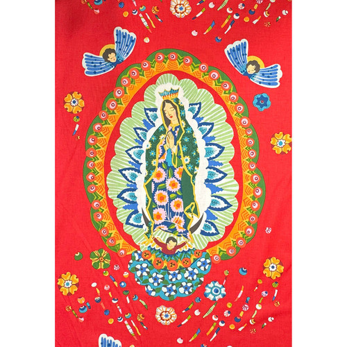Alexander Henry Fabrics Folklorico Our Lady of Guadalupe Red