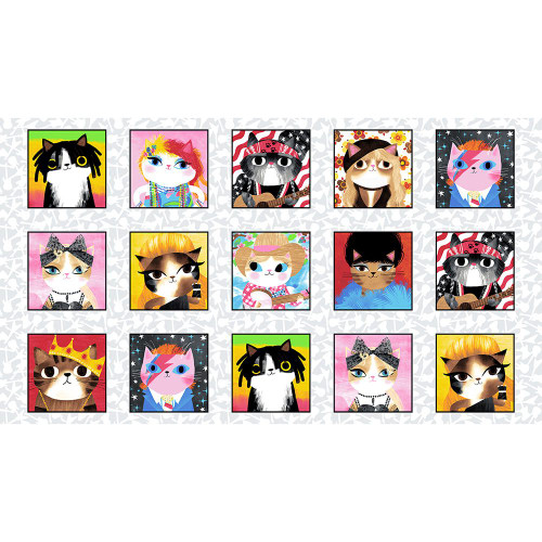 Studio E Fabrics Mew-sic Legends Angie Rozelaar 6.25 Inch Blocks Multi