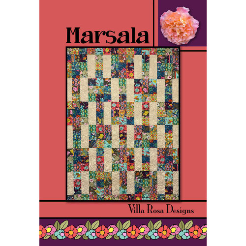 Marsala Quilt Pattern by Villa Rosa  - 53 by 70 inches.