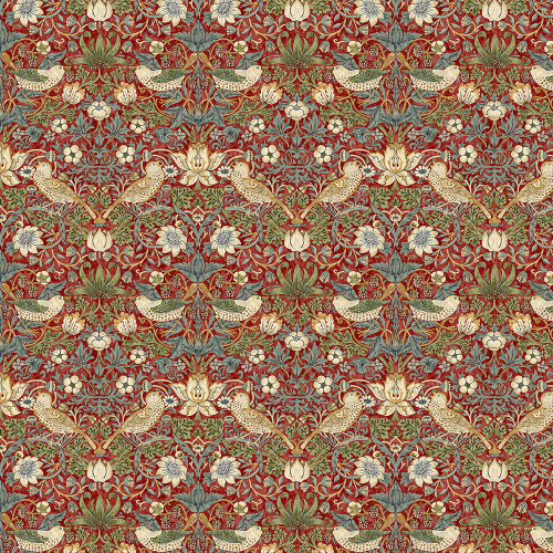 Free Spirit Fabrics William Morris Kelmscott Red Mini Strawberry Thief