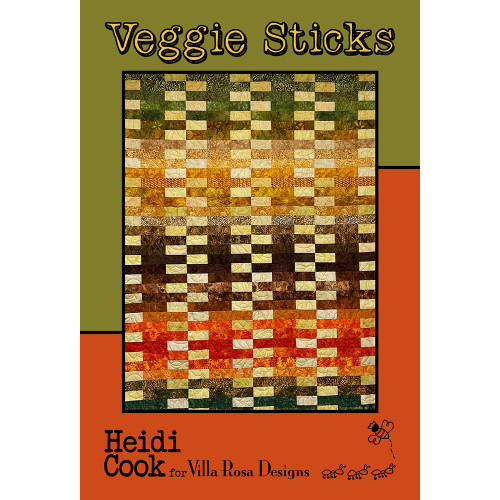 Veggie Sticks Quilt Pattern by Villa Rosa Heidi Cook - 56 by 72 inches.