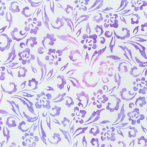 Robert Kaufman Fabrics Lily Bella Artisan Batiks Leaves Lavender