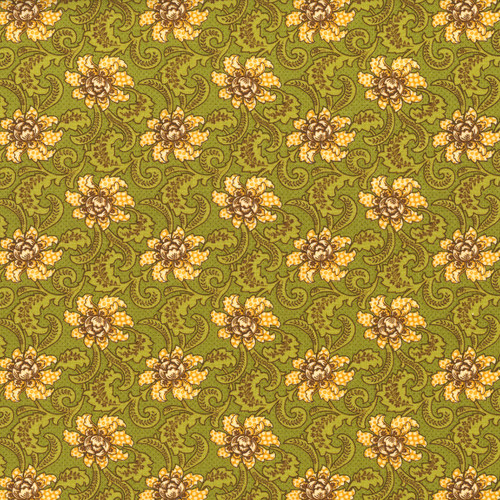 Henry Glass Fabrics Quiet Grace Kim Diehl Foulard Kiwi