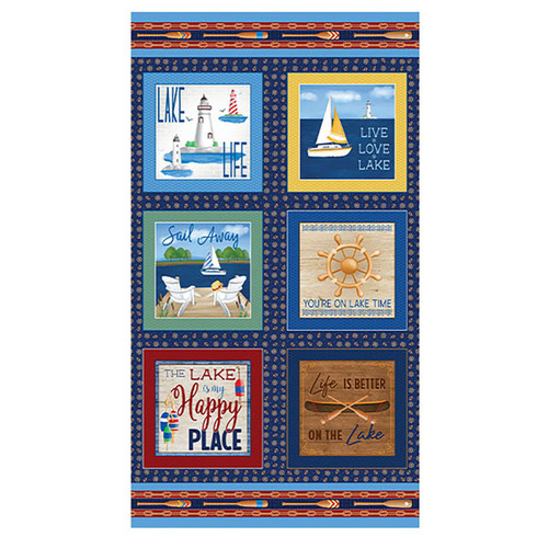 Benartex Fabrics Sail Away Sail Away Panel Navy
