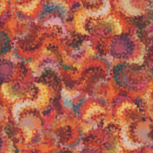 Quilting Treasures Fabrics Serendipity by Dan Morris Pointillist Swirls Texture Paprika