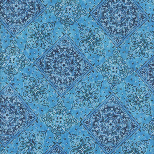 Quilting Treasures Fabrics Hey Cowgirl Dan Morris Bandana Blue