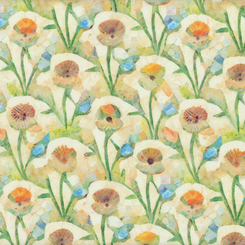 Quilting Treasures Fabrics Dancing Blossoms Dan Morris Set Floral Tan