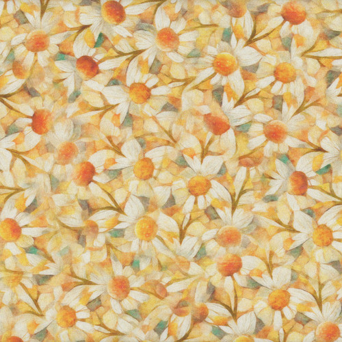 Quilting Treasures Fabrics Dancing Blossoms Dan Morris Packed Daisy Orange