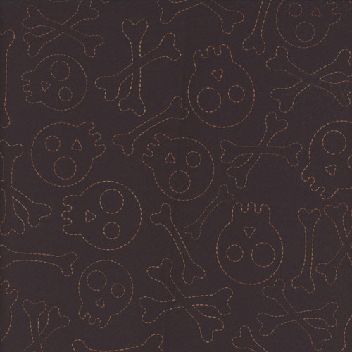 Quilting Treasures Fabrics Creepin It Real Dan Morris Stitched Skulls Black
