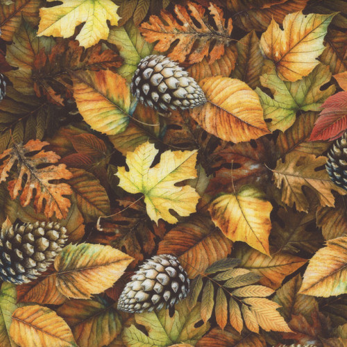 Timeless Treasures Fabrics 108 Inch Wide Quilt Backing Autumn Packed Fall Leaves Autumn