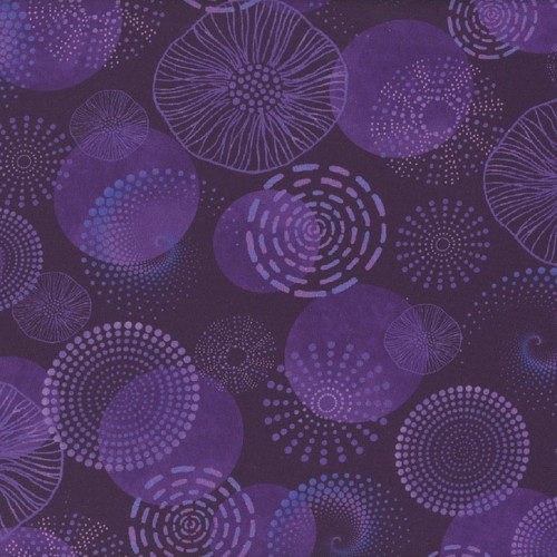 Timeless Treasures Fabrics Electric Ocean Deep Sea Diatoms Purple