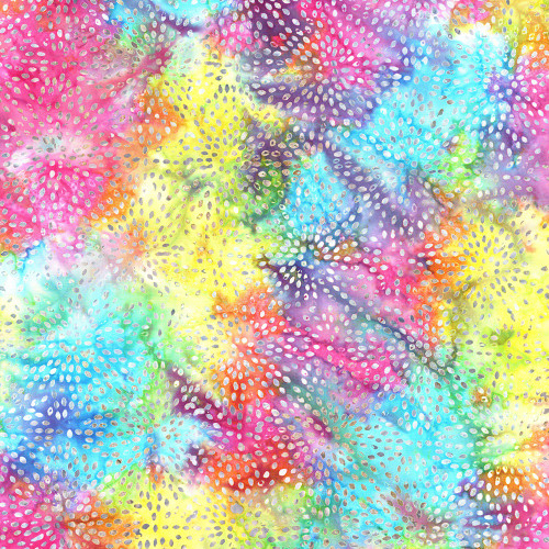 Timeless Treasures Fabrics Tonga Batik 108 Inch Wide Quilt Backing Fireworks Rainbow