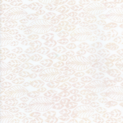 Timeless Treasures Fabrics Tonga Batik Vanilla Stamped Leaves Shell