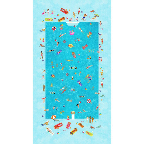 Timeless Treasures Fabrics Pool Party Pool Party Panel Blue