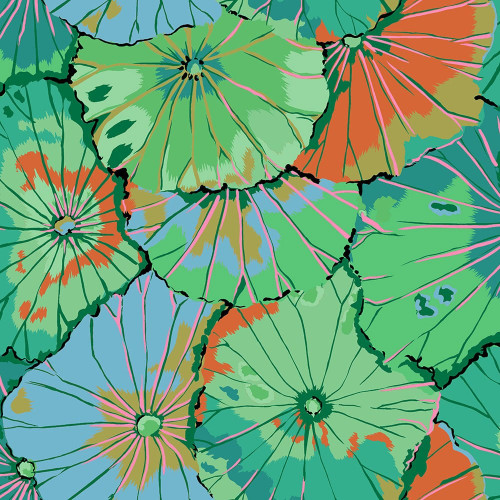 Free Spirit Fabrics Kaffe Fassett Collective  FreeSpirit August 2024 Kaffe Fassett Lotus Leaf Emerald