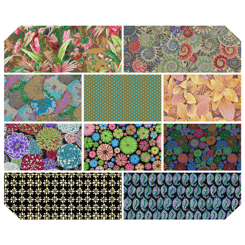 Free Spirit Fabrics Kaffe Fassett Collective August 2024 Fat Quarter FQ 10 pcs  Dark