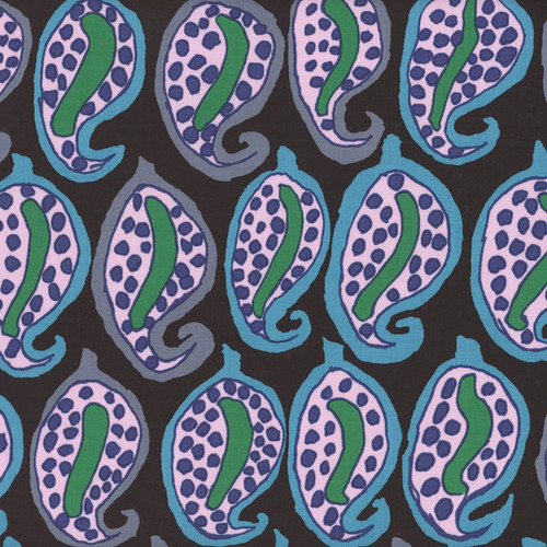 Free Spirit Fabrics Kaffe Fassett Collective FreeSpirit August 2024 Pasha Paisley Black, scan