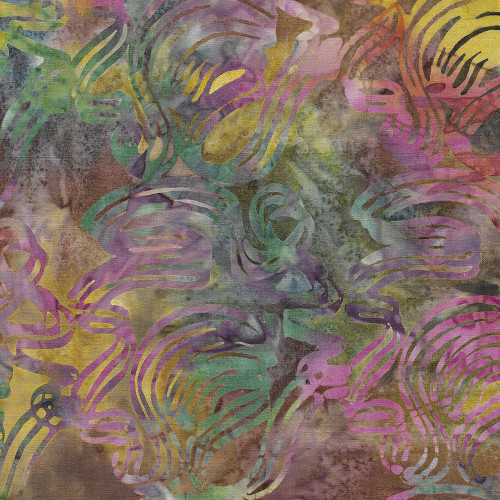 Island Batik Quilting Fabric Dots and Doodles Carol Moellers Ribbons Multi Red Teal Gold