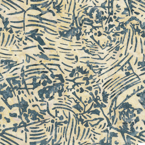 Island Batik Quilting Fabric Fire and Ice Claudia Pfeil Floral Vines Neutral Ivory