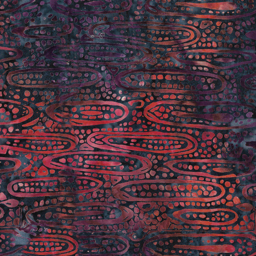 Island Batik Quilting Fabric Fire and Ice Claudia Pfeil Ovals Blue Storm