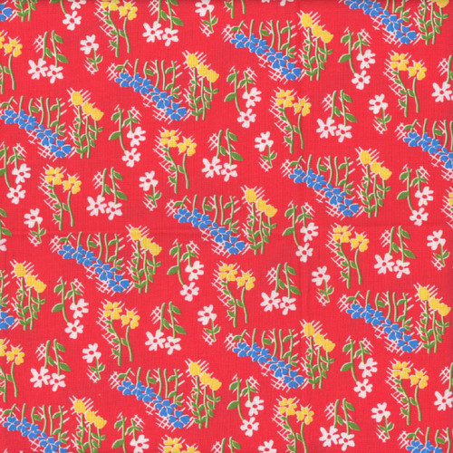 Windham Fabrics Garden Party Whistler Studios Flower Field Red