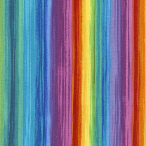 Timeless Treasures Fabrics Rainbow Stripe Bright