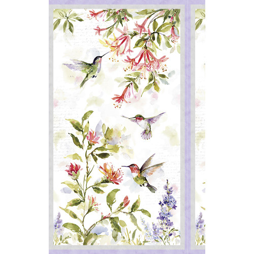 Wilmington Prints Fabrics Hummingbird Floral Susan Winget Large Floral Panel