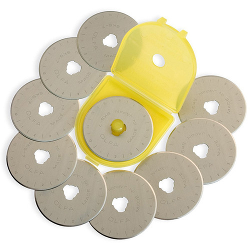 Premium tungsten carbide 45mm rotary cutter replacement blades. &nbsp;10 per package, sold individually.