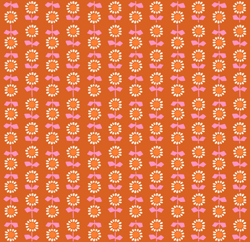 Moda Fabrics Ruby Star Society Meadow Star by Alex Abegg Bloom Pecan (Orange)