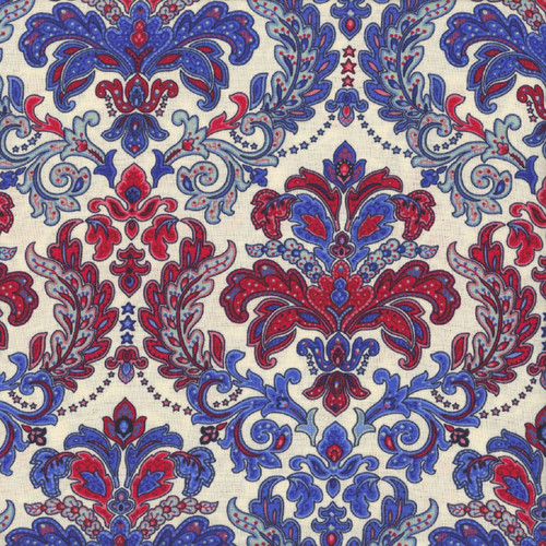 Henry Glass Fabrics Liberty Hill Color Principle Cream Damask