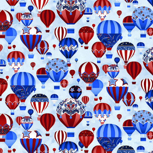 Henry Glass Fabrics Liberty Hill Color Principle Sky Blue Balloons