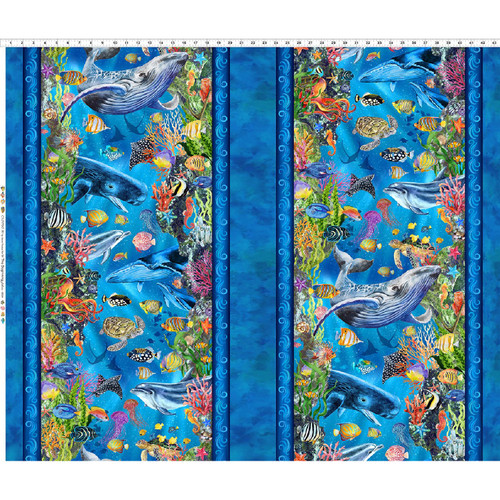 In The Beginning Fabrics Calypso 3 Jason Yenter Blue Ocean Stripe