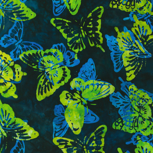 Robert Kaufman Fabrics Butterfly Habitat Artisan Batiks Butterflies Peridot