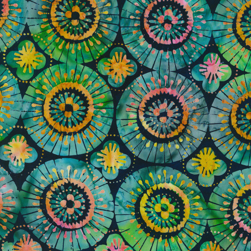 Robert Kaufman Fabrics Retro Rainbow Artisan Batiks Sunburst Jewel