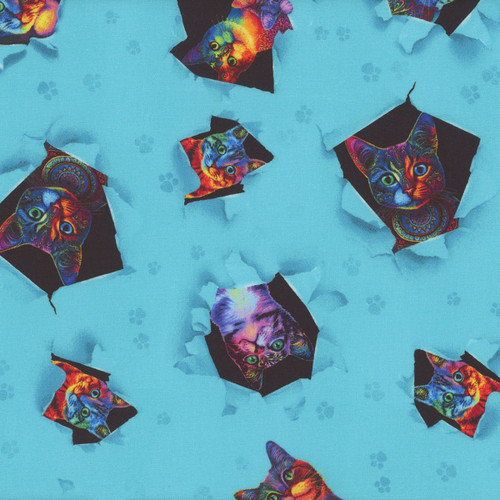 Timeless Treasures Fabrics Wildcat by Chong A Hwang Peek A Boo Cats