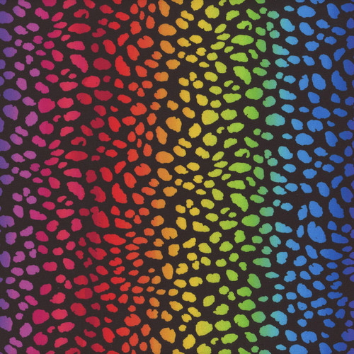 Timeless Treasures Fabrics Wildcat by Chong A Hwang Rainbow Ombre Leopard Fur